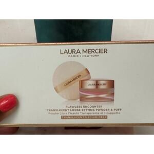 Laura Mercier NIB Flawless Encounter Translucent Loose Setting Powder & Puff